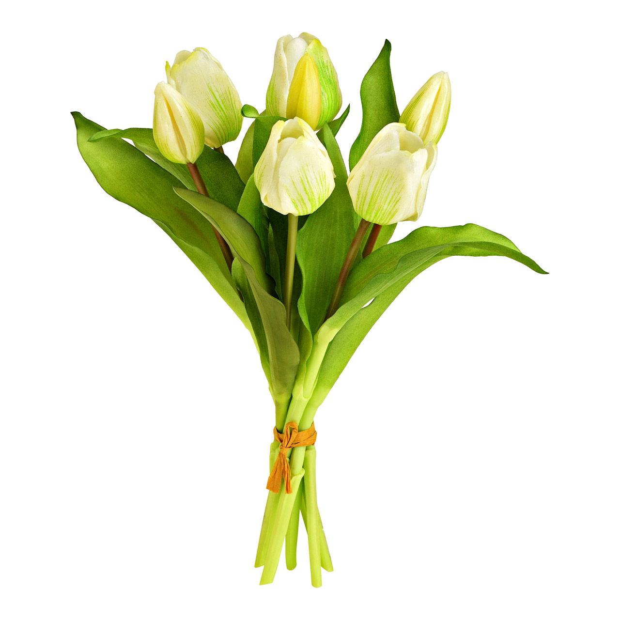 Artificial flower tulip bunch soft touch made of plastic, green (H) 30cm