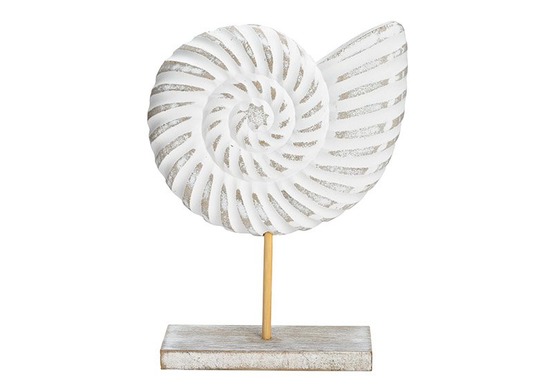 Stand shell of wood white (W/H/D) 16x27x7cm