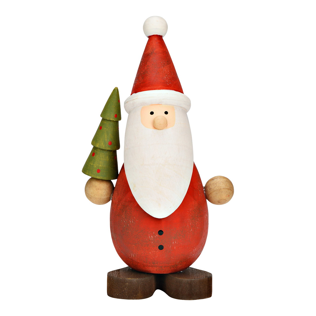 Figur Nikolaus mit Tannenbaum aus Holz, Rot (B/H/T) 9x16x7cm Figur Nikolaus mit Tannenbaum aus Holz, Rot (B/H/T) 9x16x7cm