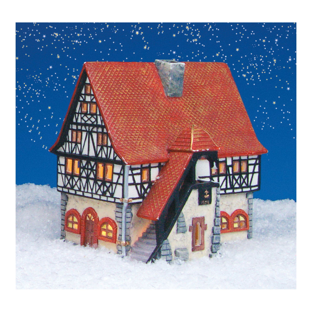 Hôtel de ville de Schifferstadt en porcelaine, L12 x P16 x H16 cm