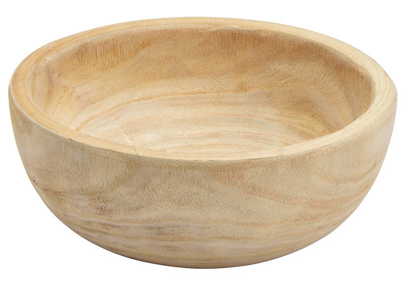 Paulownia wood bowl natural (W/H/D) 18x7x18cm
