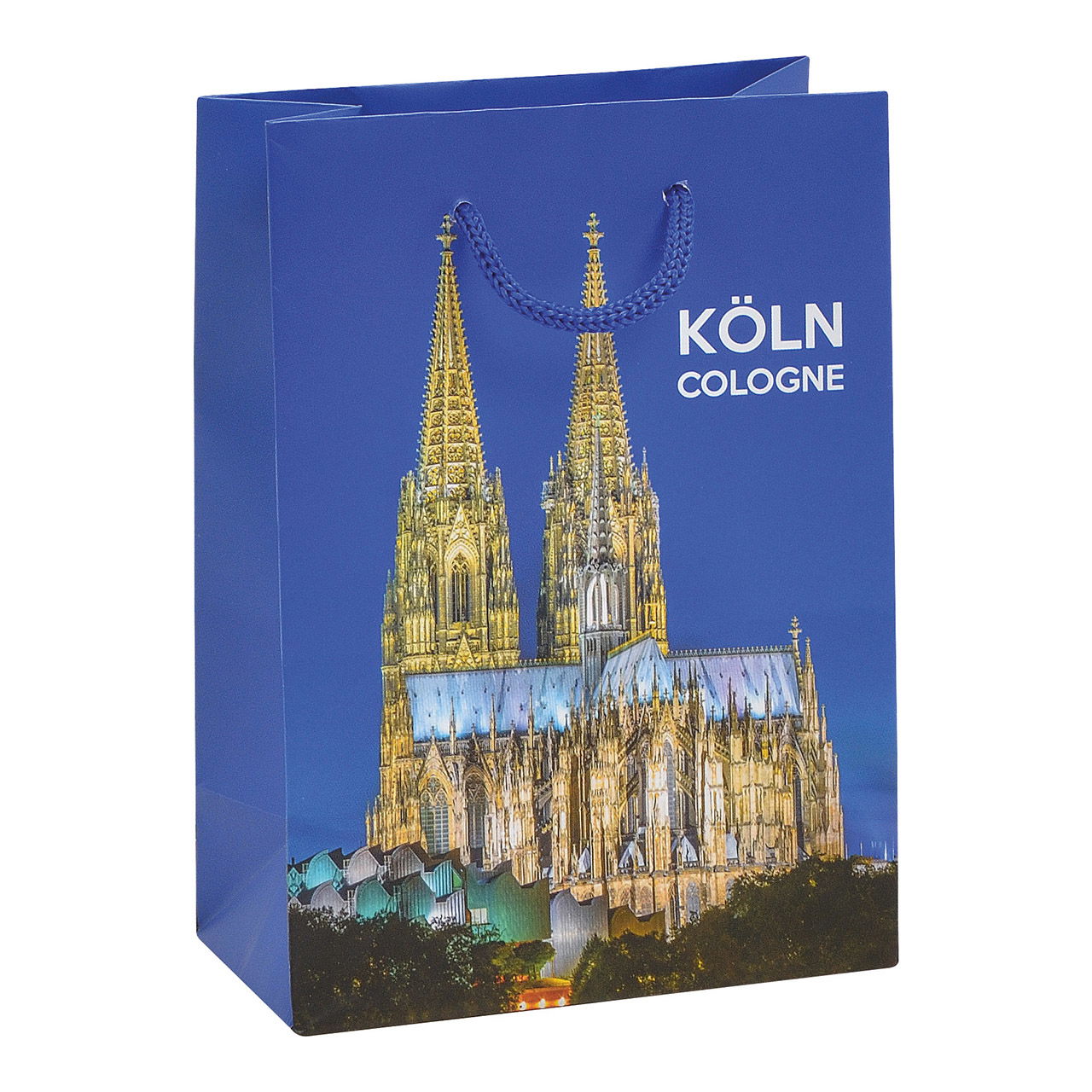 Sac cadeau Cologne en papier/carton mat multicolore (L/H/P) 11x16x6cm