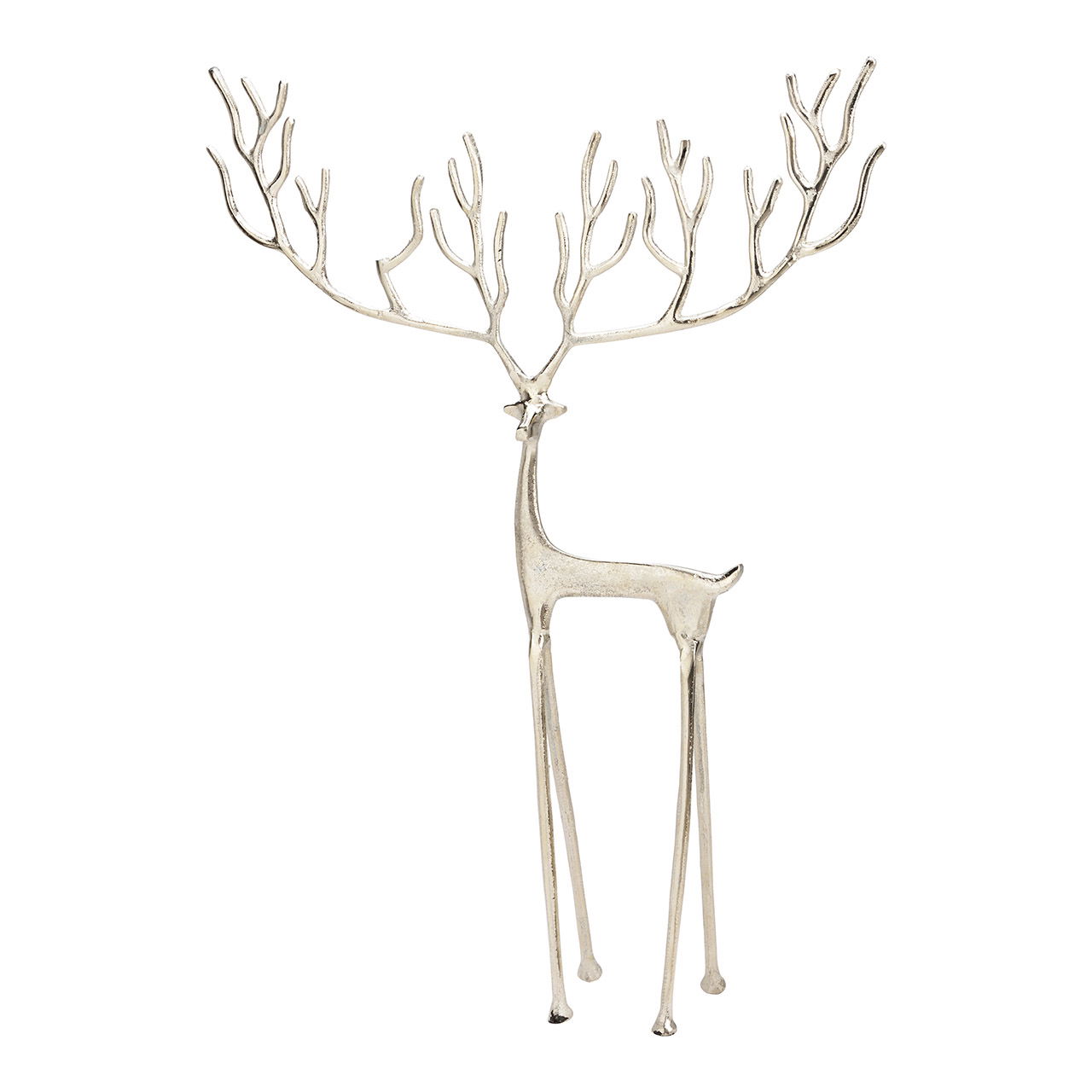 Silver metal deer (W/H/D) 47x69x10cm