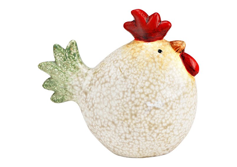 Pollo de arcilla coloreado (A/A/P) 11x10x6cm