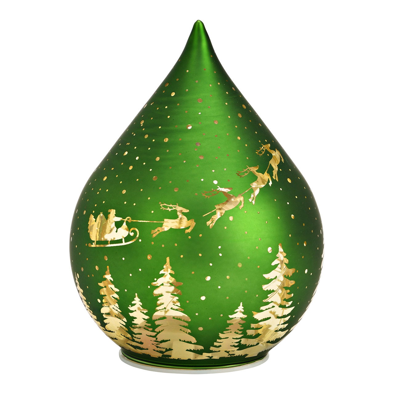 LED Leuchte Tropfen Weihnachtsdekor (exkl. 3xAAA) mit 6/18 Timer aus Glas, Grün (B/H/T) 11x16x11cm LED Leuchte Tropfen Weihnachtsdekor (exkl. 3xAAA) mit 6/18 Timer aus Glas, Grün (B/H/T) 11x16x11cm
