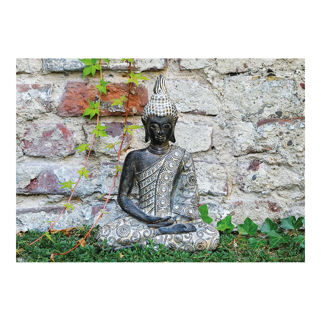 Buda de poliéster, ancho 23 x fondo 13 x alto 33 cm Kunst, Gebäude, Kloster, Person, Gebet