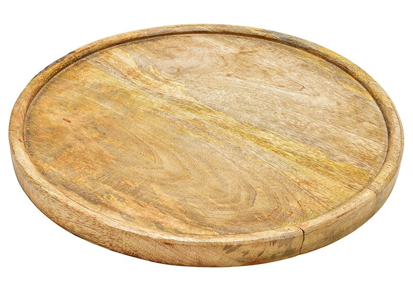 Vassoio di legno di mango naturale (w/h/d) 40x4x40cm