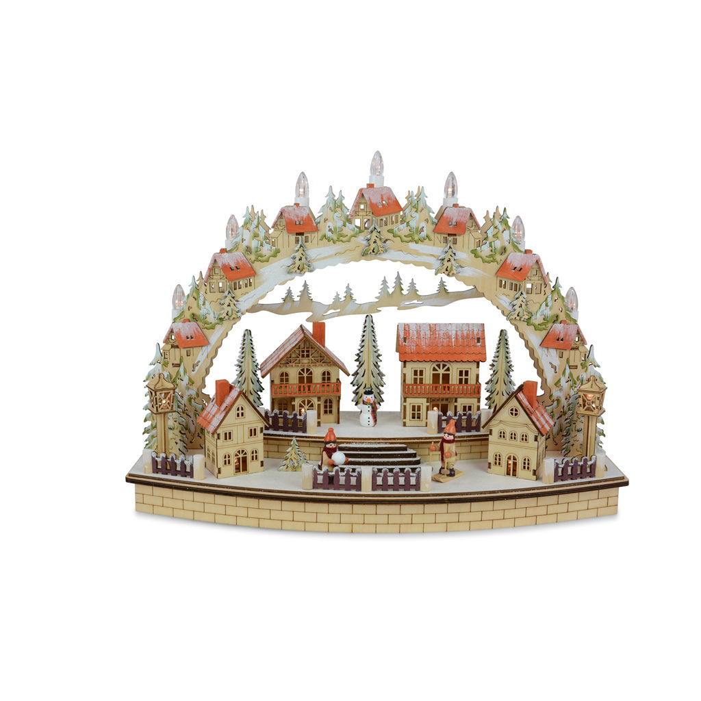 Arc de lumière avec paysage de village et bougies (2x  Zubehor, Architektur, Gebäude, Spielzeug