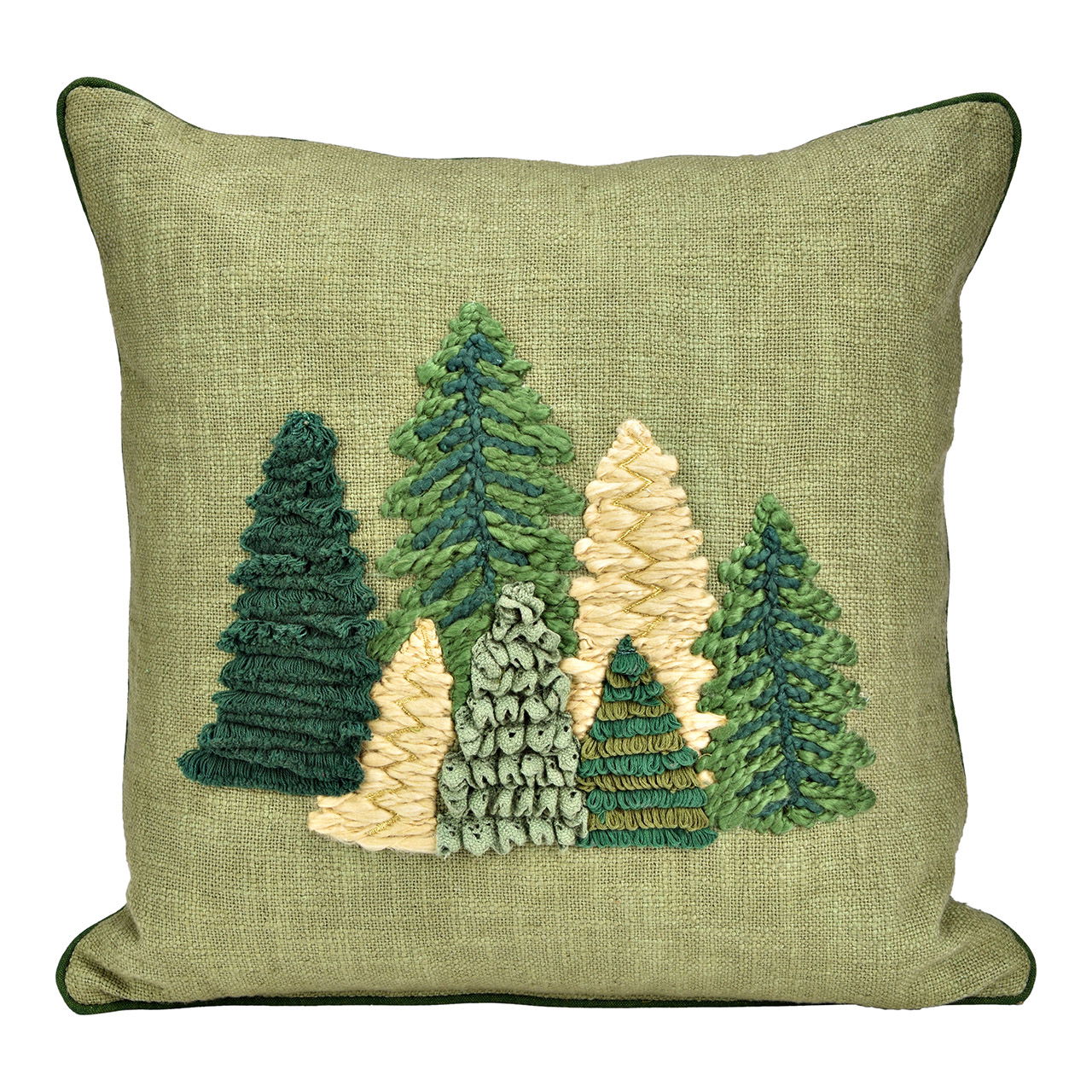 Kissenbezug gestickt mit Tannenbaum aus Baumwolle, Grün (B/H) 45x45cm Kissenbezug gestickt mit Tannenbaum aus Baumwolle, Grün (B/H) 45x45cm