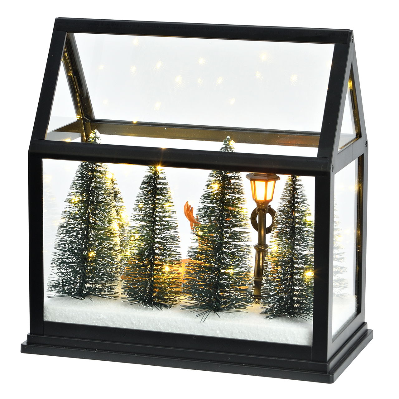 Paesaggio invernale a LED in una casa di plastica Colorato (L/H/D) 23x23x12cm Tier, Hirsch, Säugetier, Tierwelt, Antilope