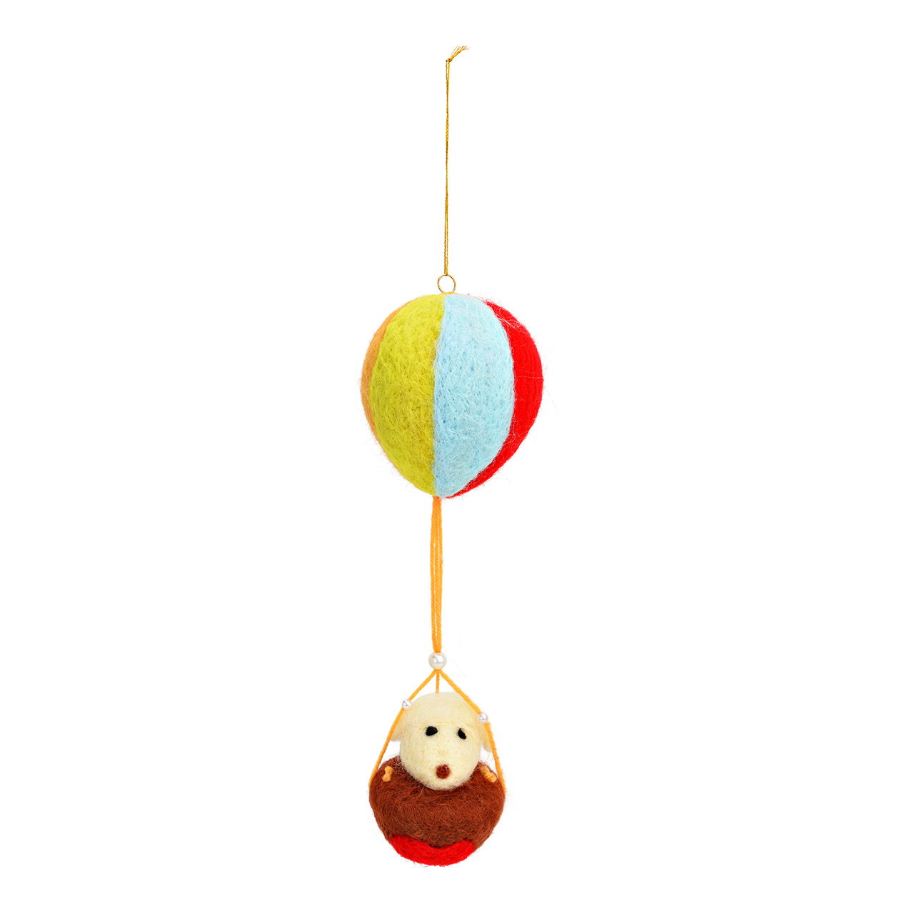 Hänger Heißluftballon mit Hund aus Filz, Bunt (B/H/T) 7x20x7cm Zubehör