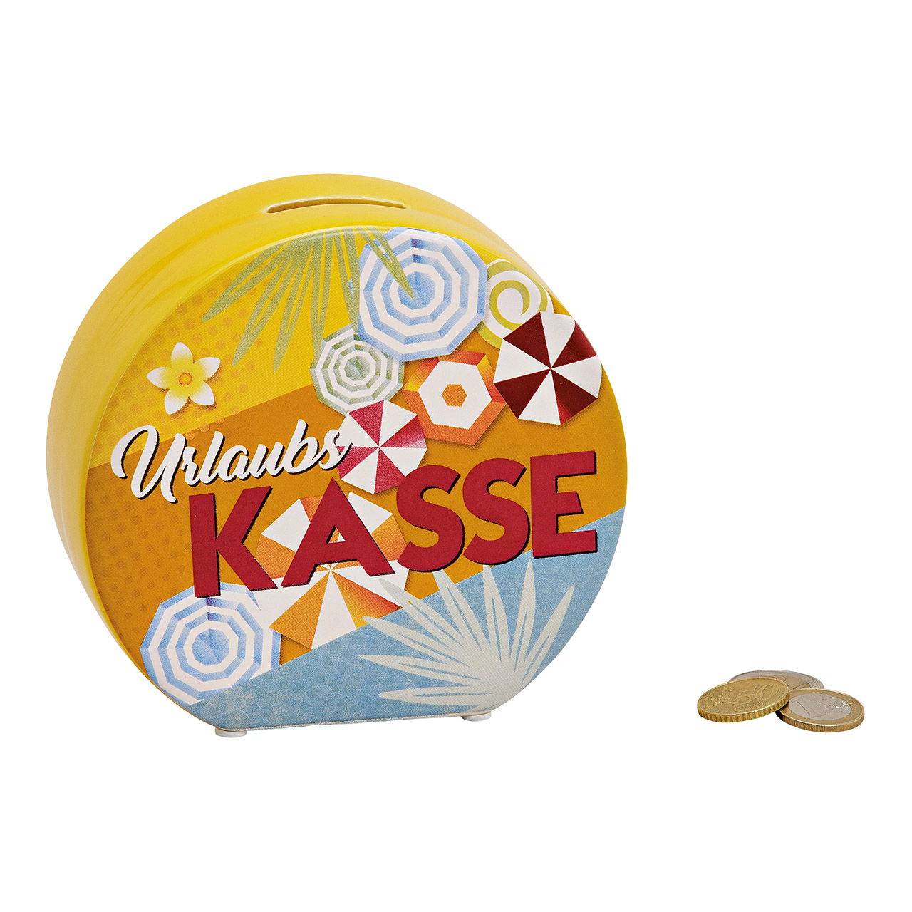 Spardose Urlaubskasse aus Keramik Bunt (B/H/T) 14x13x5cm