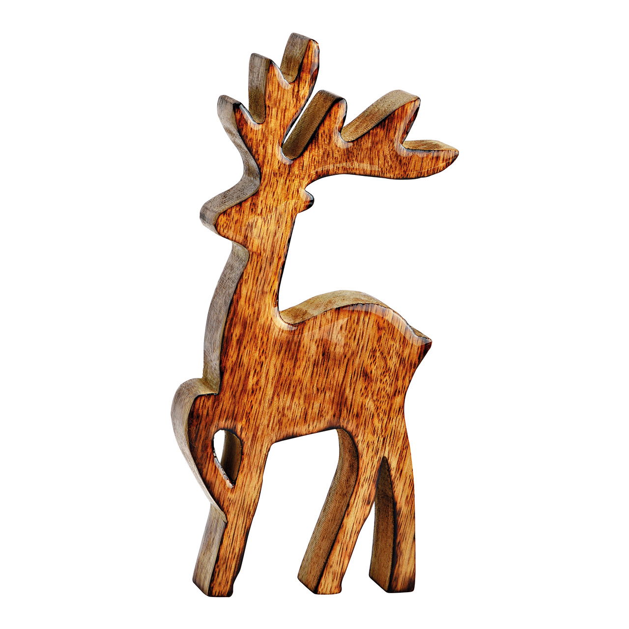 Deer glossy mango wood brown (W/H/D) 9x21x4cm