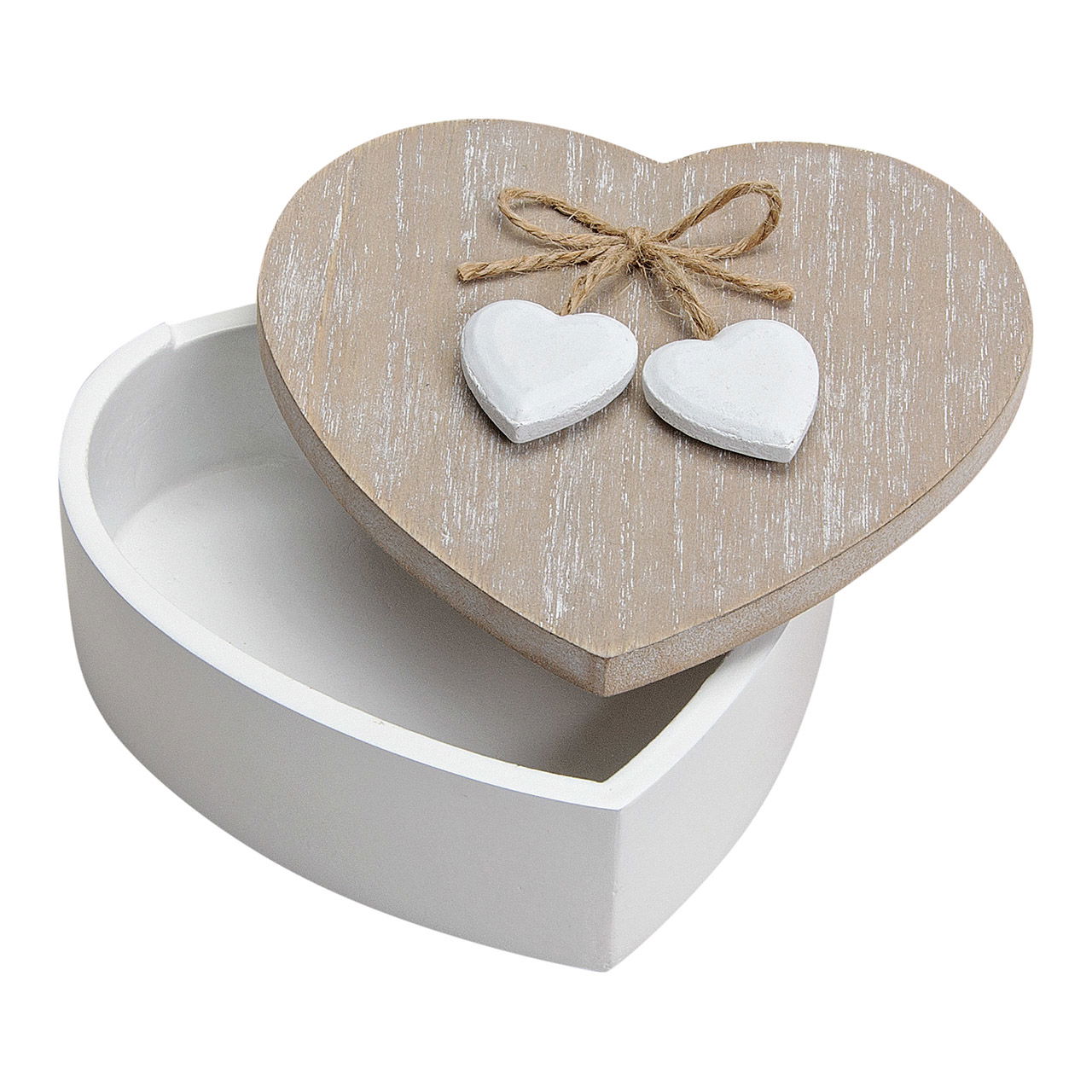 Caja corazón de madera, W5 x H13 cm