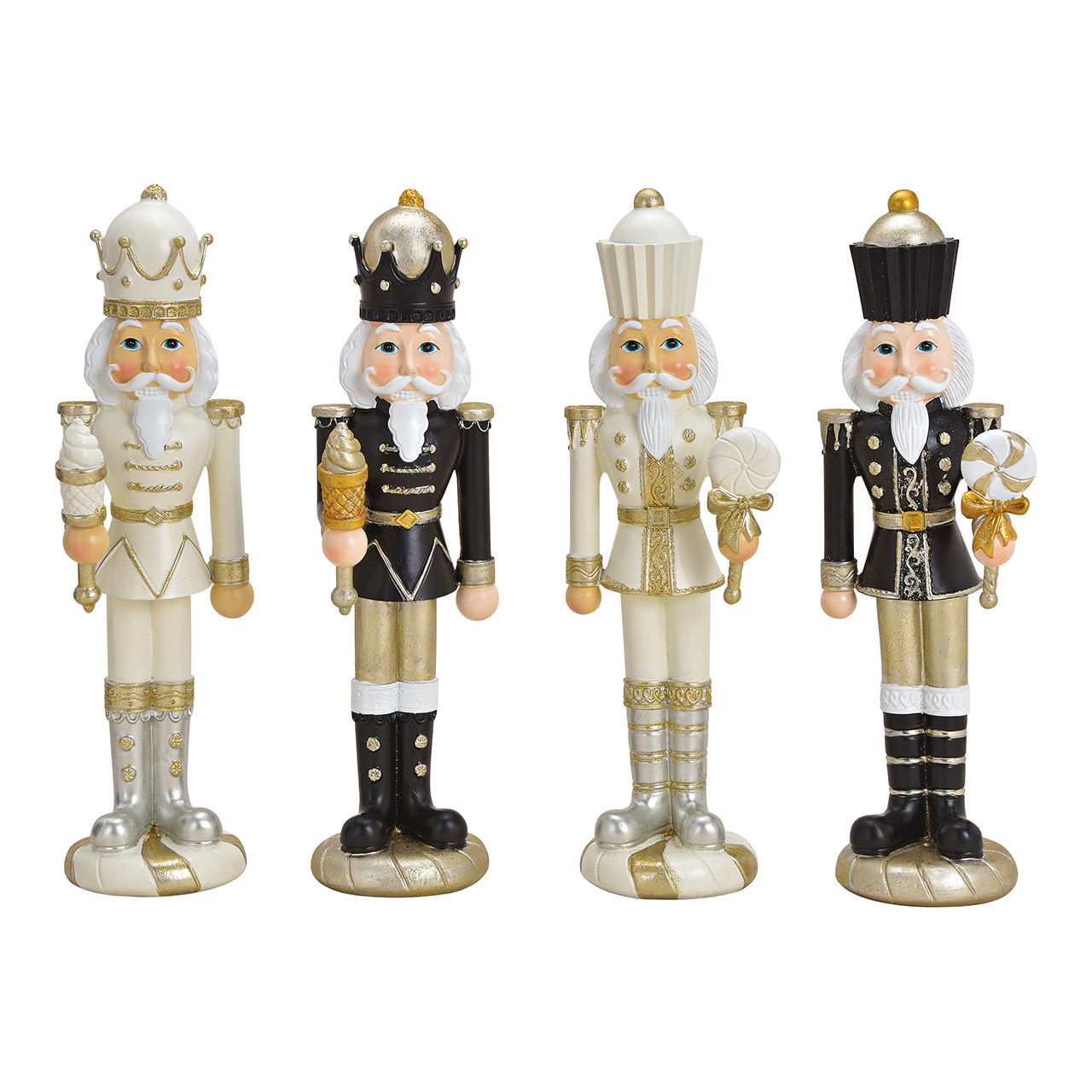 Nutcracker made of poly white, black 4-fold, (W/H/D) 12x35x10cm