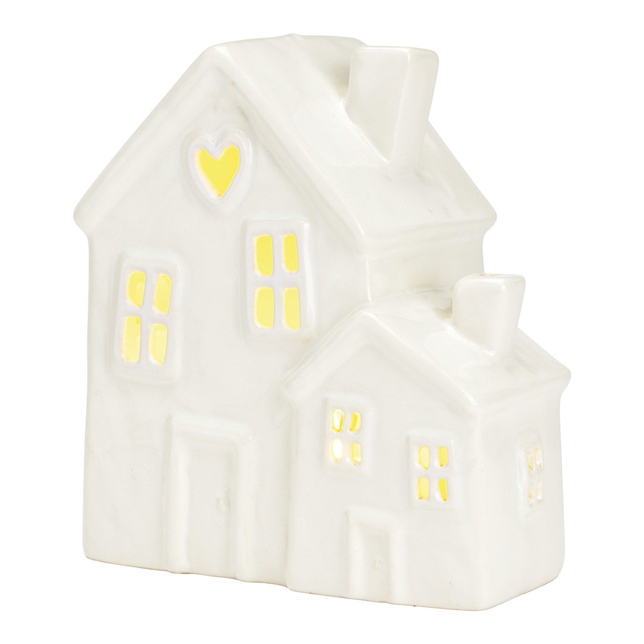 Teelichthaus aus Steingut, Weiß (B/H/T) 14x15x8cm Teelichthaus aus Steingut, Weiß (B/H/T) 14x15x8cm