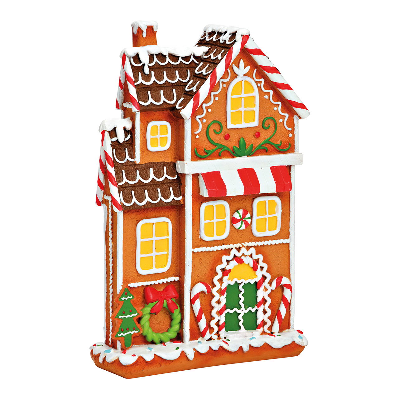 Lebkuchenhaus aus Poly bunt (B/H/T) 13x22x5cm