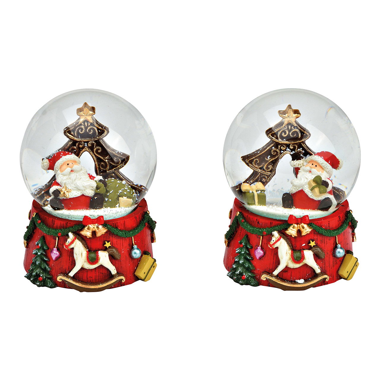 Boule à neige Saint Nicolas en poly/verre multicolore 2 fois, (L/H/P) 6x9x6cm