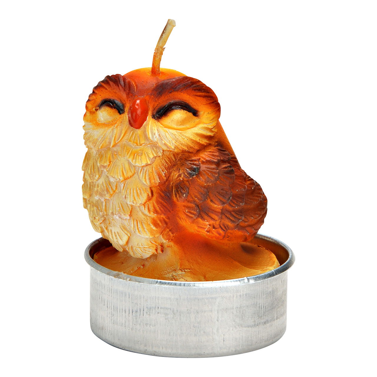 Bougie chauffe-plat hibou en cire, set de 6, brun (L/H/P) 4x5x4cm