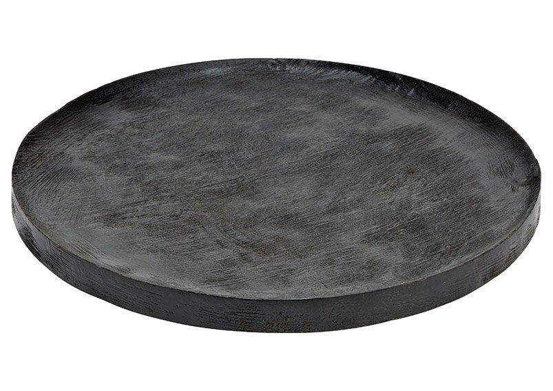 Tray, decorative plate of mango wood black (W/H/D) 30x2x30cm