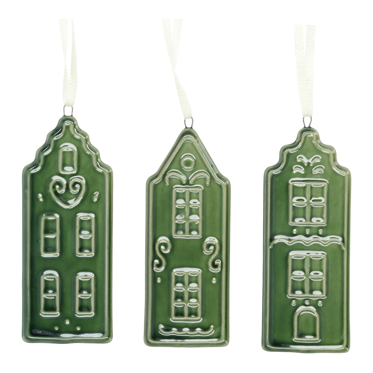 haus, kerzenanhänger, grün, glas, ornament