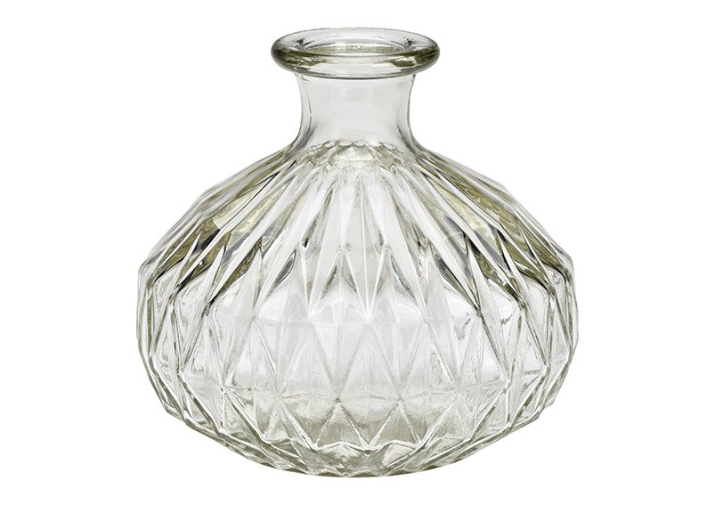 Vaso di vetro trasparente (L/H/D) 14x12x14cm