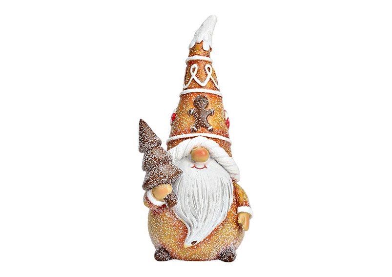 Gnome made of poly brown (W/H/D) 10x20x8cm