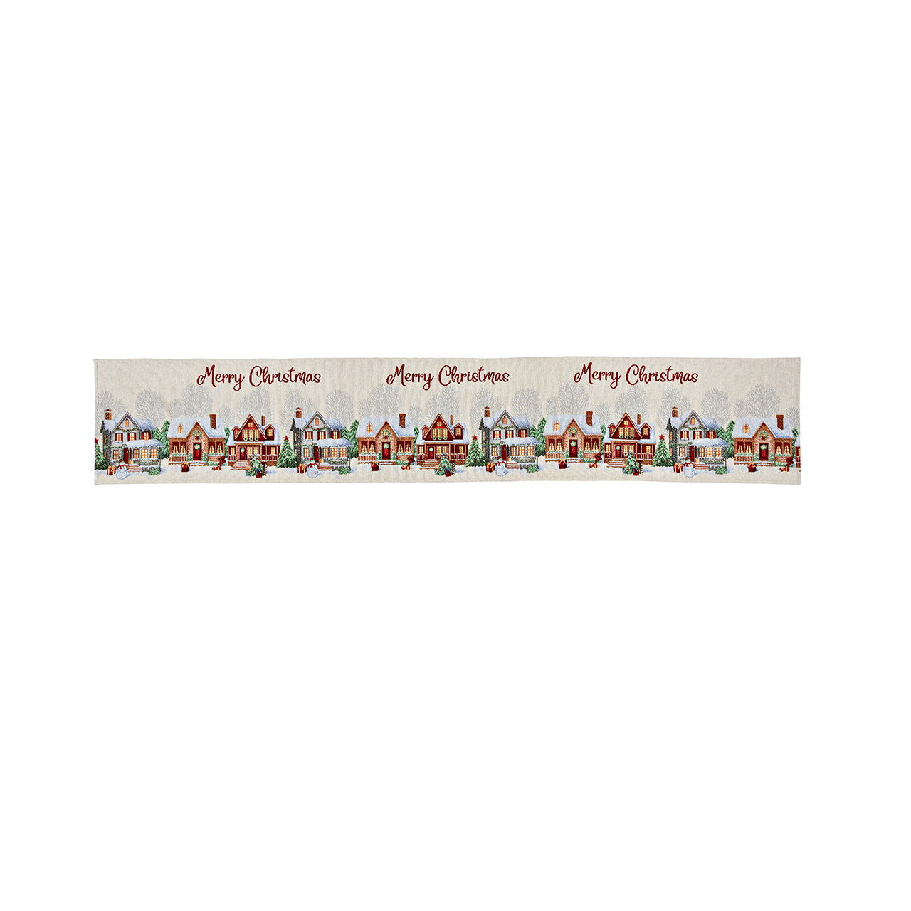 Runner da tavolo in tessuto per case natalizie, beige/rosso (L/H) 183x33cm Runner da tavolo in tessuto per case natalizie, beige/rosso (L/H) 183x33cm