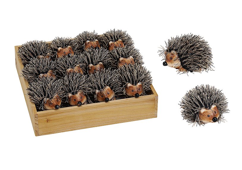 Decoration hedgehog (clay/ textile) 6x5x4cm