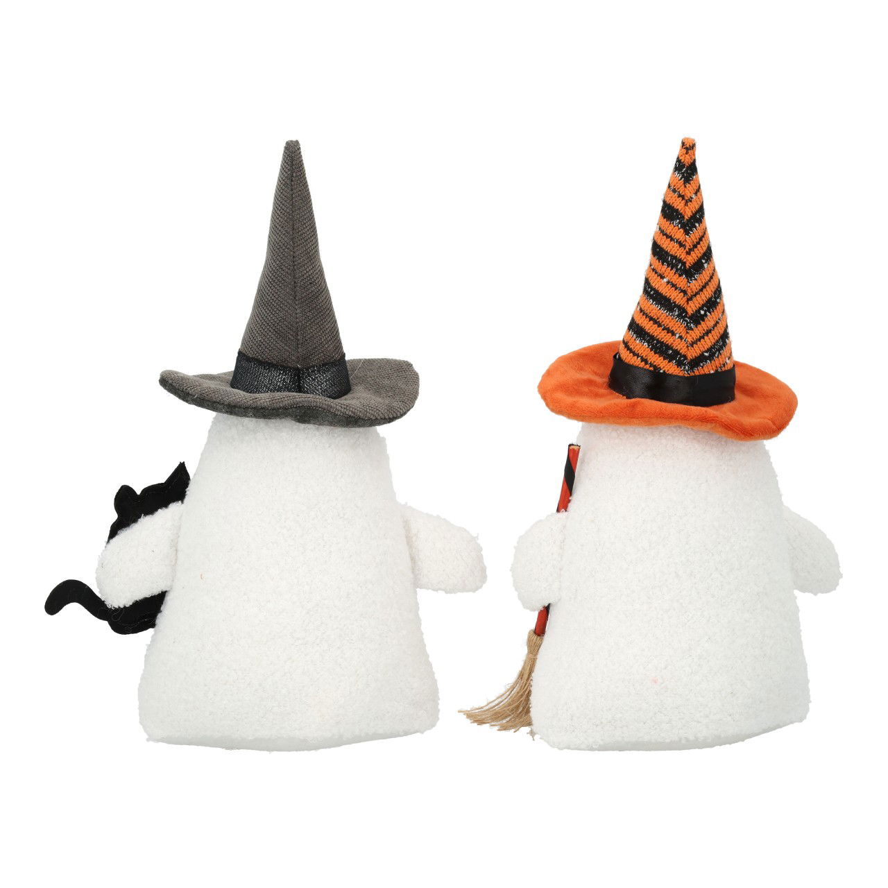 Fantasma con sombrero de bruja de textil blanco 2 surtidos (A/A/A) 22x34x12cm Natur, Im Freien, Hut, Winter, Schneemann