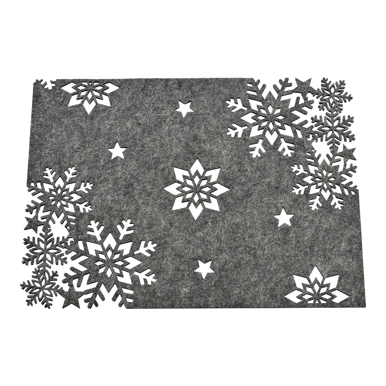 Mantel individual copo de nieve de fieltro gris (A/A) 40x30cm