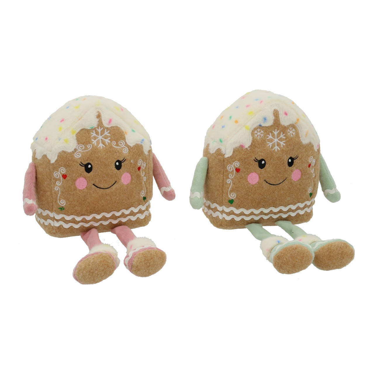 Kuscheltier, Gingerbread, Lebkuchen, Oberteil mit Zuckerguss, Stoffspielzeug