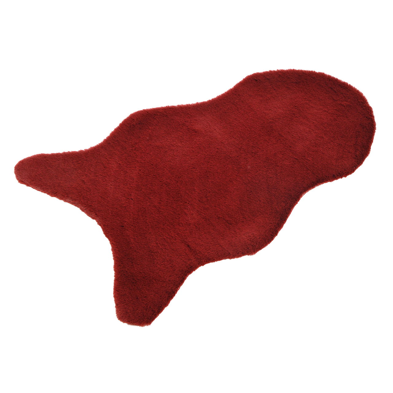 Kunstfell aus Polyester Bordeaux (B/H/T) 80x50x2cm Dekoration für Zuhause, Kissen, Teppich