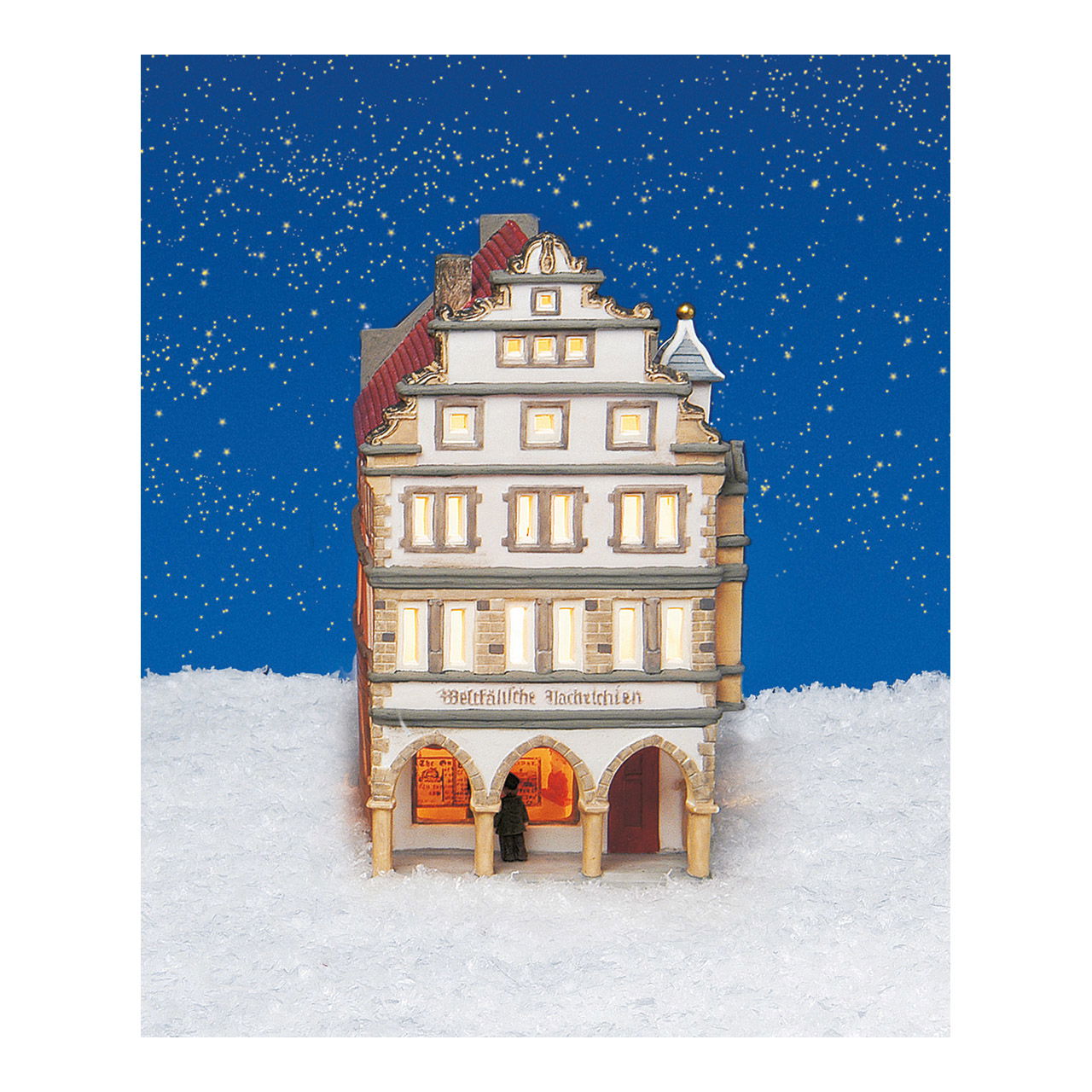 Maison Münster/Prinzipalmarkt en porcelaine, L13 x P10 x H21 cm