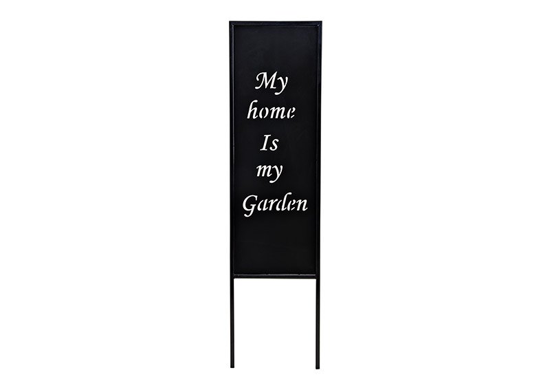 Stekker, Mijn huis is mijn tuin, gemaakt van metaal Zwart (w/h/d) 22x83x1cm