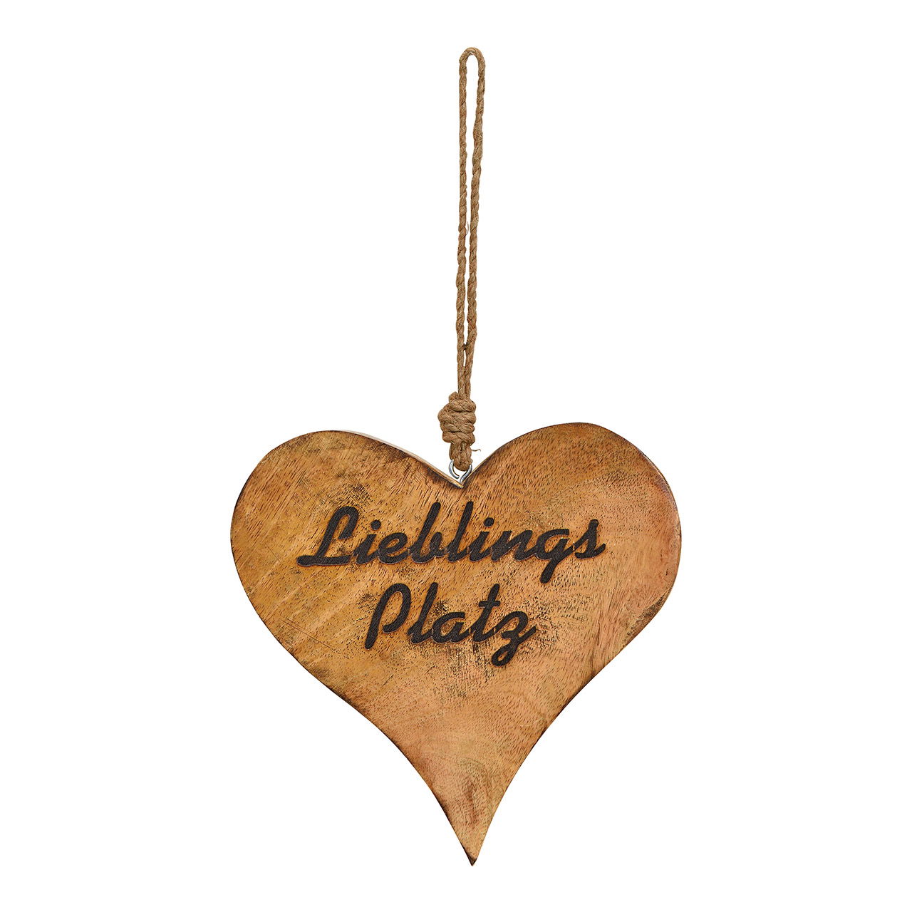 Hanger heart, lieblingsplatz, made of wood brown (w / h / d) 20x20x2cm