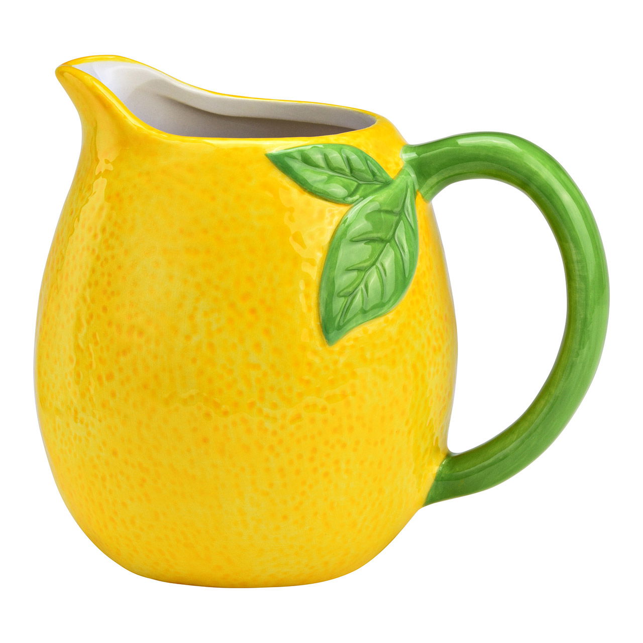 Lemon jug made of ceramic, yellow/green (W/H/D) 18x16x13cm