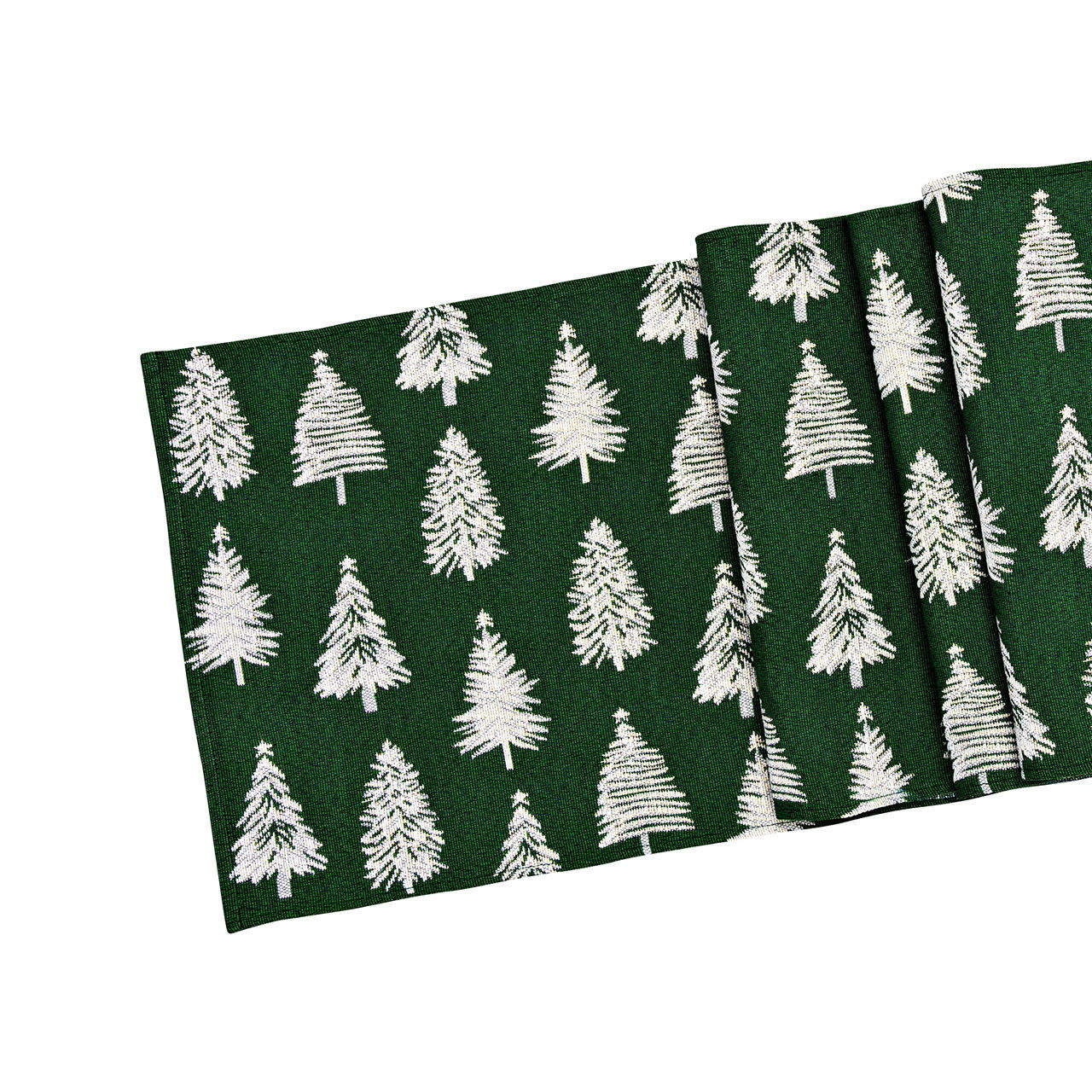 Chemin de table Décor Sapin de Noël en textile, vert (L/H) 183x33cm