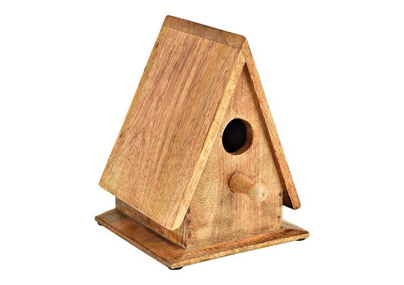 Birdhouse made of mango wood brown (W / H / D) 15x21x15cm