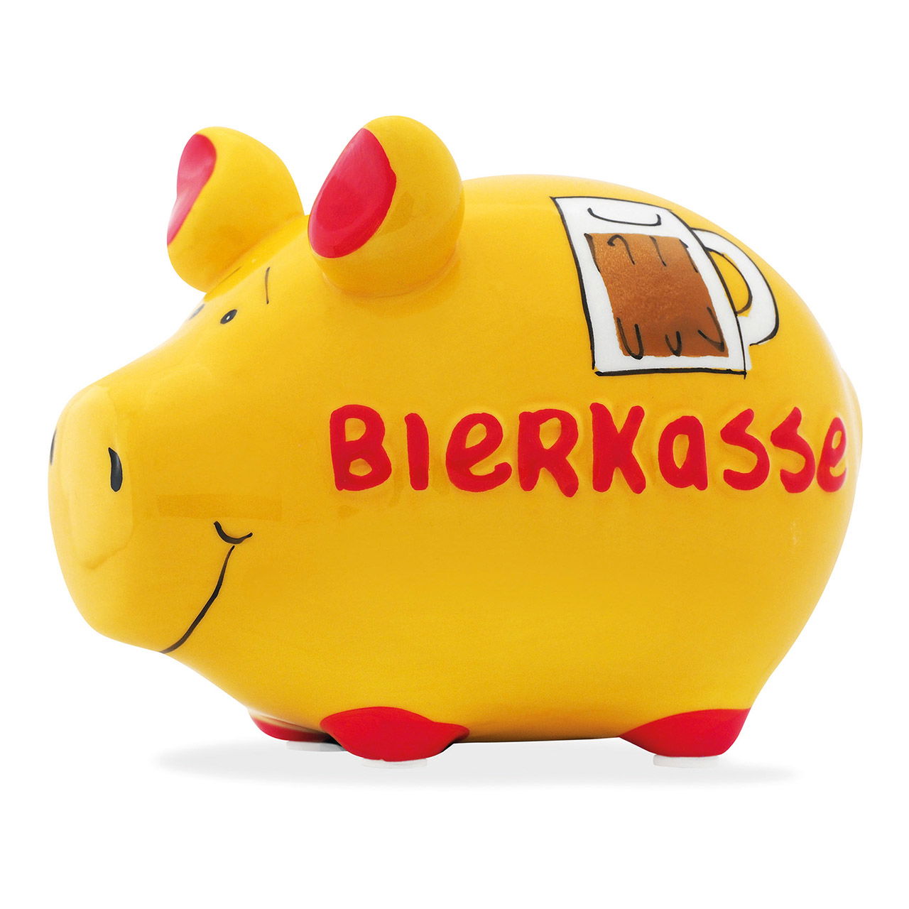 Sparschwein Company Sparschwein "Bierkasse" aus Keramik, Gelb/Rot (B/H/T) 12,5x9x9 cm Kleinschwein Sparschwein Company Sparschwein "Bierkasse" aus Keramik, Gelb/Rot (B/H/T) 12,5x9x9 cm Kleinschwein