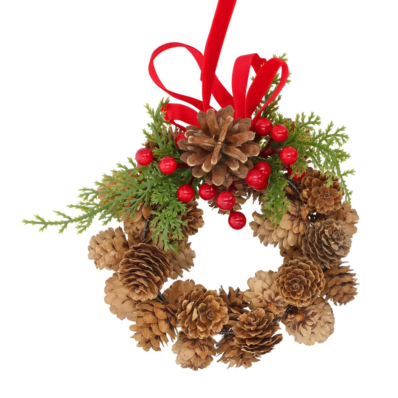 Hangkrans met kegels van natuurlijk materiaal, bruin (B/H/D) 15x15x5cm Pflanze, Baum, Konifer