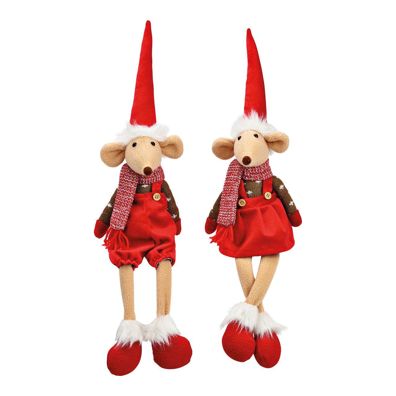 Kantenhocker Wintermaus aus Textil rot 2-fach, (B/H/T) 15x36x14cm Kantenhocker Wintermaus aus Textil rot 2-fach, (B/H/T) 15x36x14cm