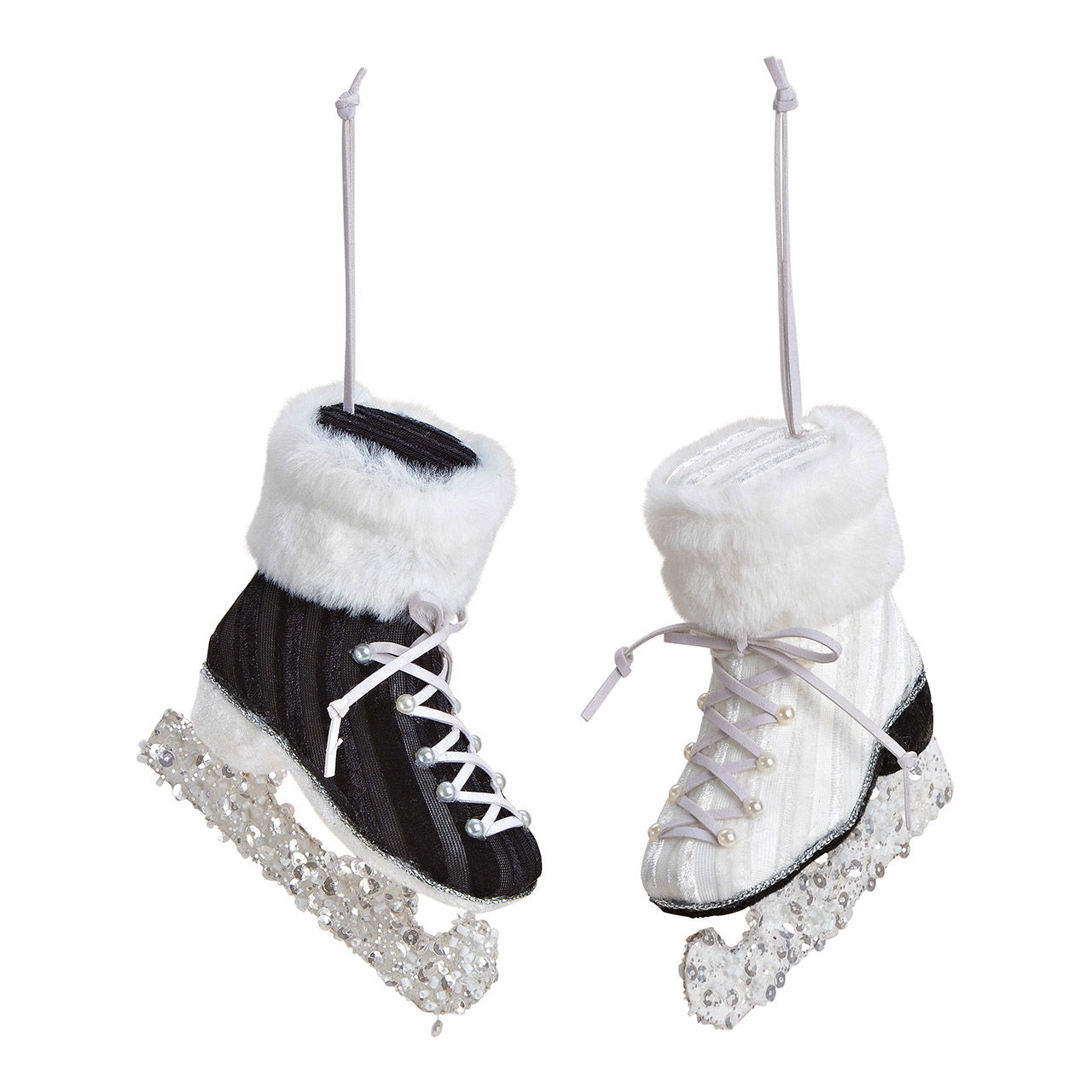 Suspension patins à glace en plastique Noir, blanc 2 fois, (L/H/P) 11x12x4cm