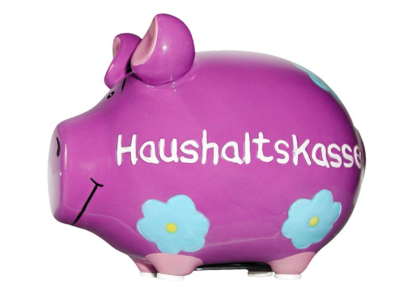 Spardose KCG Kleinschwein, Haushaltskasse, aus Keramik (B/H/T) 12,5x9x9 cm