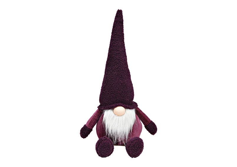 Gnome from textile purple (W/H/D) 27x46x17cm