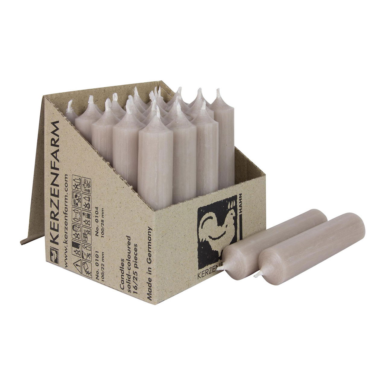 Steekkaars gekleurde was taupe (H) 10cm Ø2cm Brandduur ca. 4 uur. Steekkaars gekleurde was taupe (H) 10cm Ø2cm Brandduur ca. 4 uur.