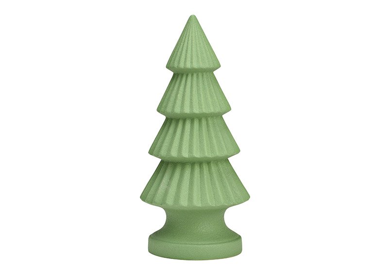Green ceramic Christmas tree (W/H/D) 13x27x13cm