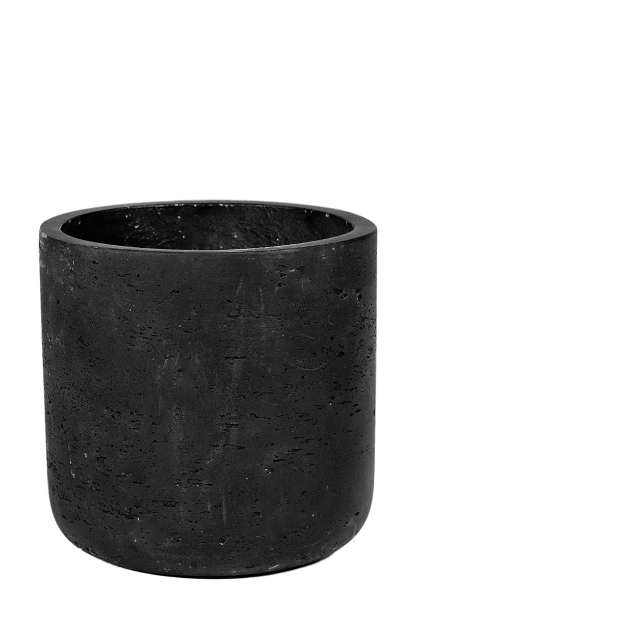 Fiberclay flower pot black (W/H/D) 15x14x15cm