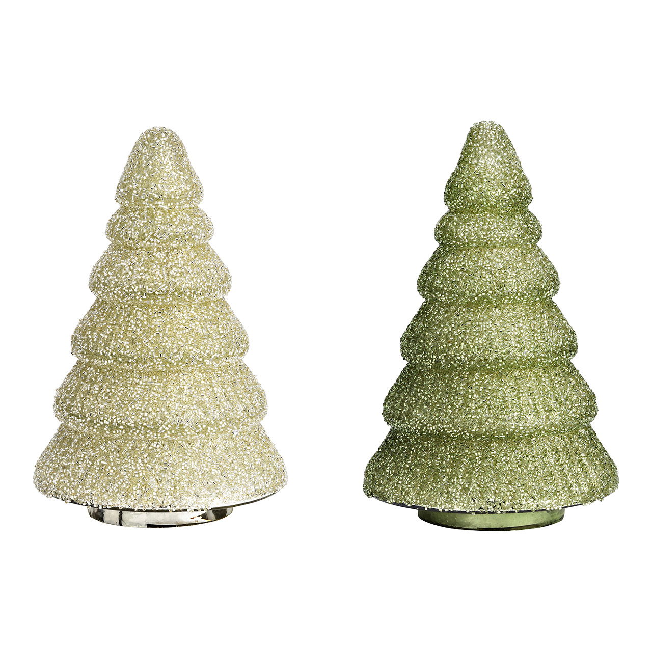 Albero di Natale in vetro, verde/argento (L/H/D) 13x20x13cm