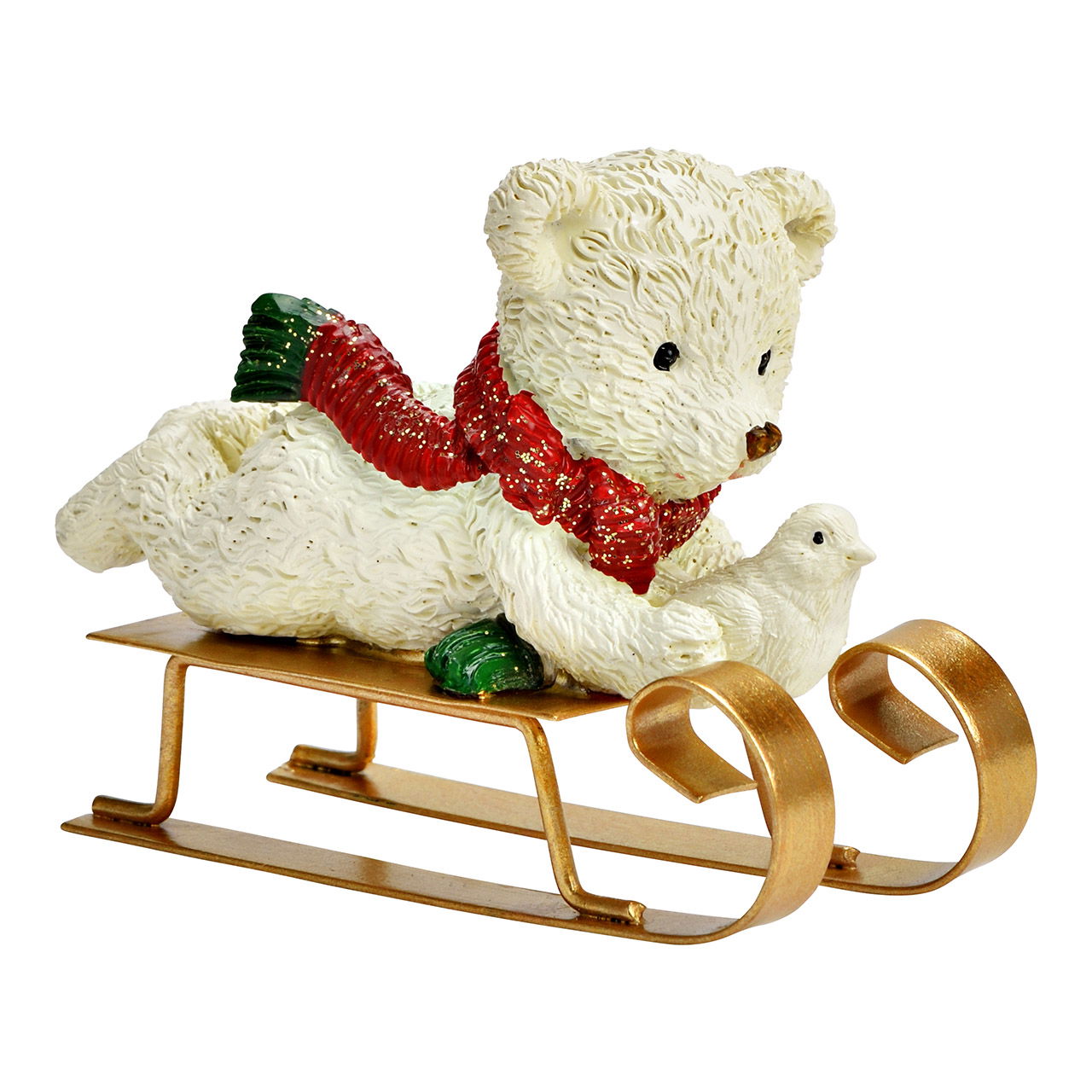 Bär auf Schlitten aus Poly, Bunt (B/H/T) 10x7x4cm Bär auf Schlitten aus Poly, Bunt (B/H/T) 10x7x4cm